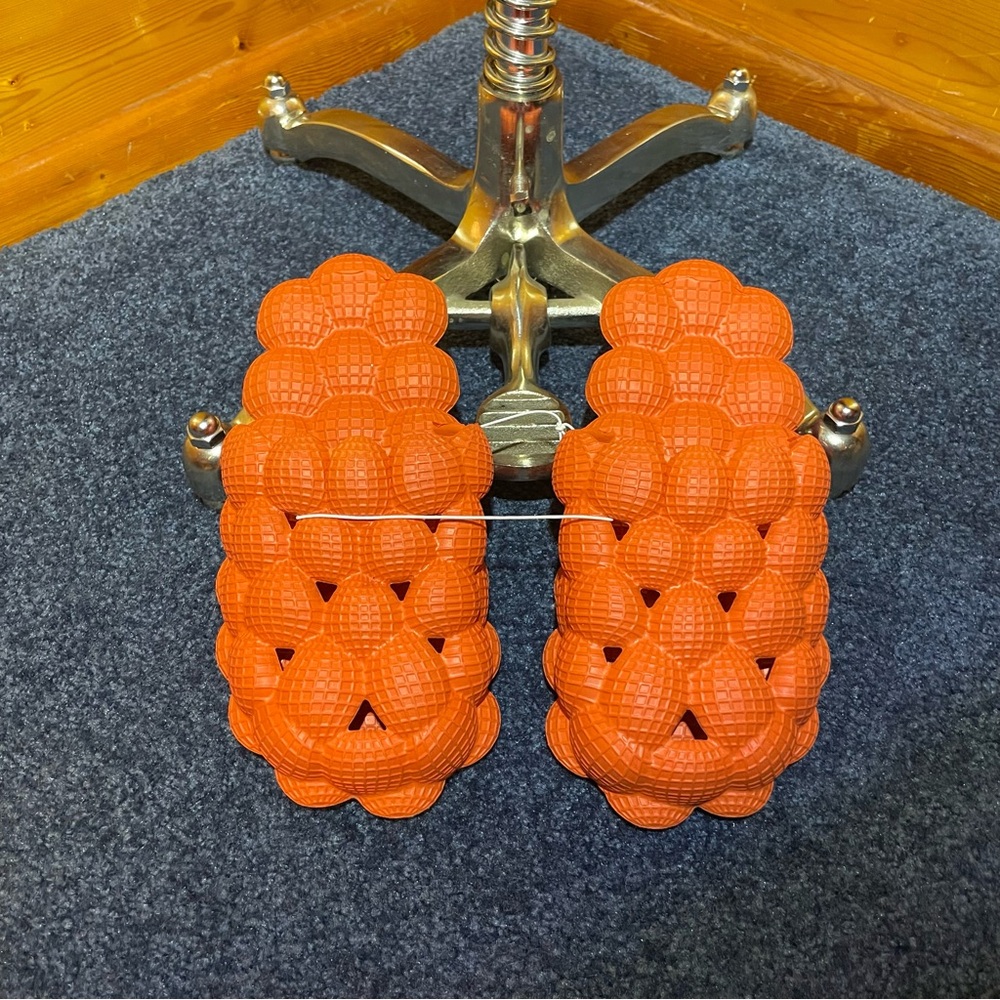 Orange Bubble Comfort Slides Sandals. Spa, Pool, Shower, Reflexology-Women’s